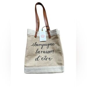 APOLIS Custom Market Canvas Tote Bag with Leather Straps